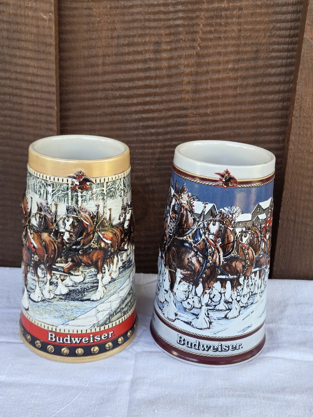 Vintage Budweiser Clydesdale  Beer Steins 1988 1989